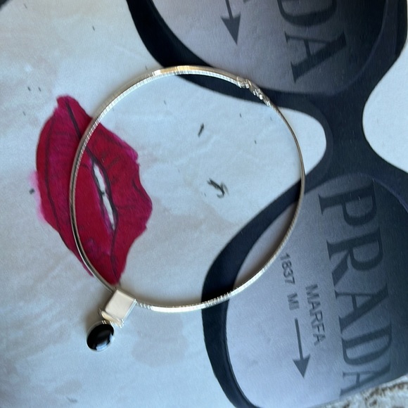 VINTAGE NECKLACE & ONYX PENDANT STAMPED STERLING SILVER MEXICO 925 - Picture 3 of 13